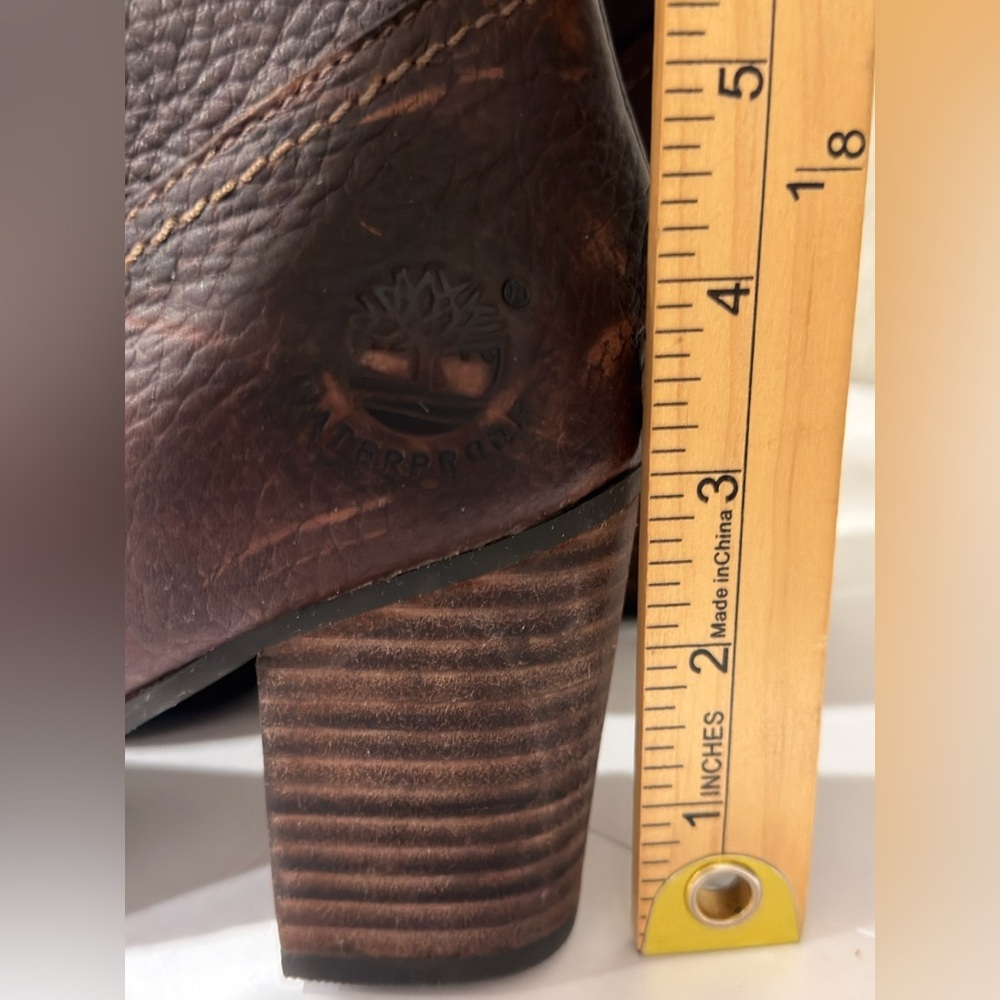 Timberland Women's 11" Rudston Platform Boots Sz 7.5 Block Heel Brown Leather - Picture 11 of 17